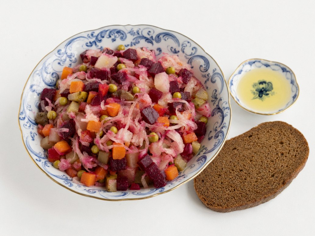 Винегрет классический с квашеной капустой - закуска из советской тетради